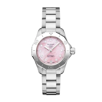 TAG Heuer Aquaracer 30mm Ladies Watch Strawberry Pink The Watches Of Switzerland Group Exclusive TAG Heuer Aquaracer 30mm Ladies Watch Strawberry Pink The Watches Of Switzerland Group Exclusive