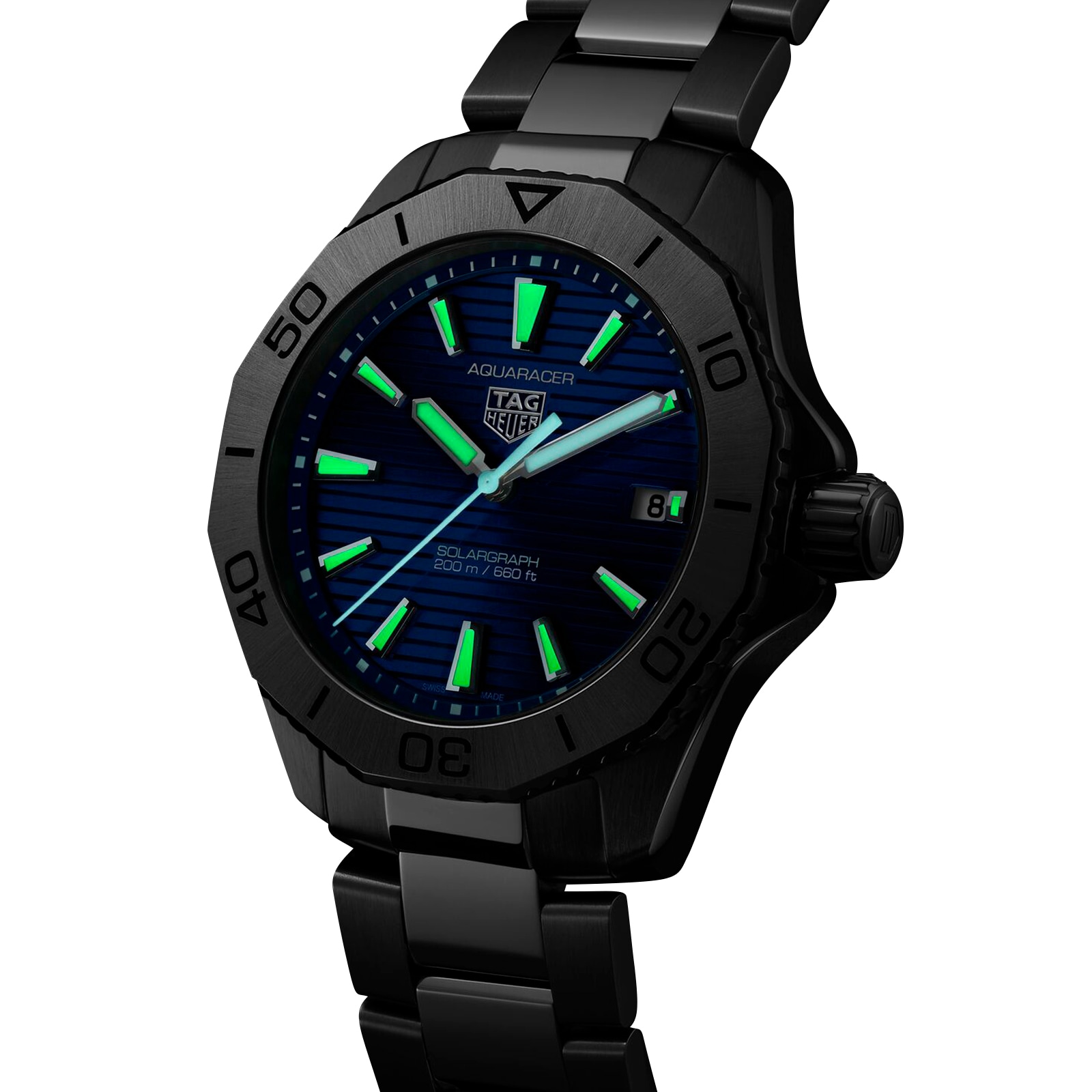 TAG Heuer Aquaracer Professional 200 Solargraph 40mm Mens Watch Blue