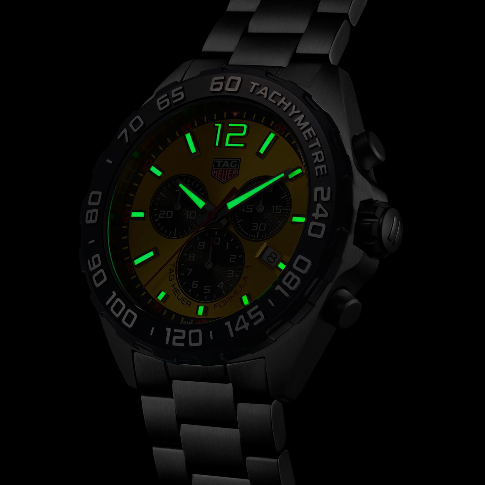 TAG Heuer Formula 1 Quartz Chronograph 200M 43mm Mens Watch Yellow