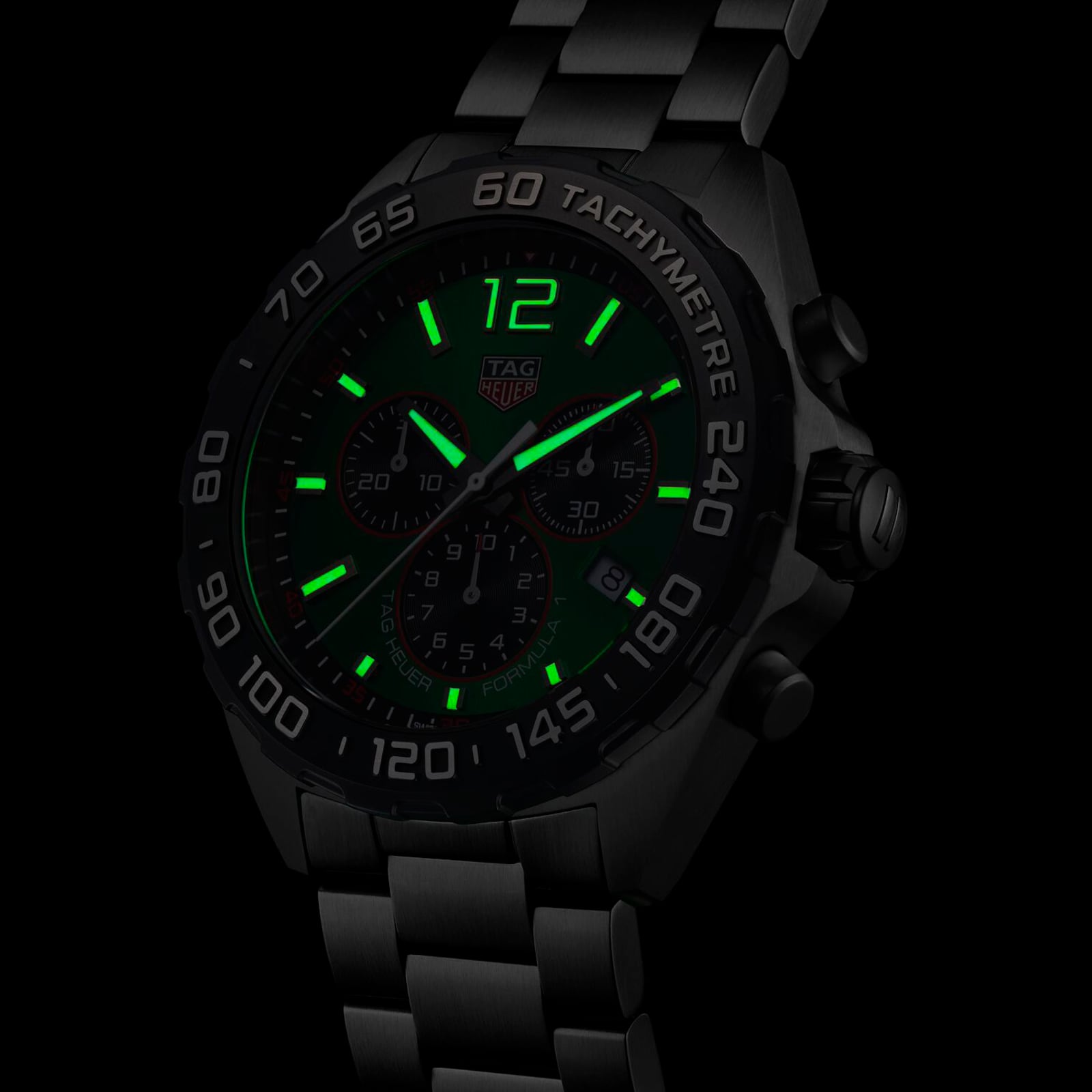 TAG Heuer Formula 1 Quartz Chronograph 200M 43mm Mens Watch Green