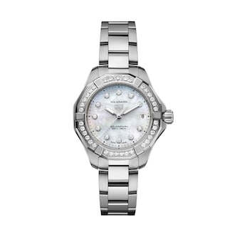 TAG Heuer Aquaracer Professional 200 Solargraph 34mm Ladies Watch Mother Of Pearl Diamonds TAG Heuer Aquaracer Professional 200 Solargraph 34mm Ladies Watch Mother Of Pearl Diamonds
