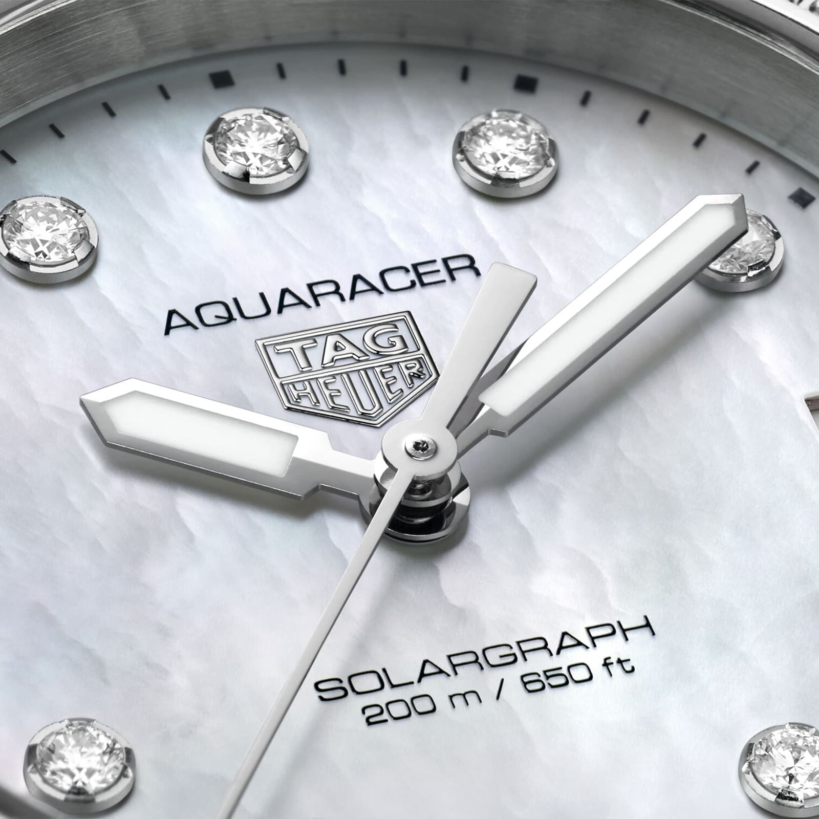 TAG Heuer Aquaracer Professional 200 Solargraph 34mm Ladies Watch Mother Of Pearl Diamonds
