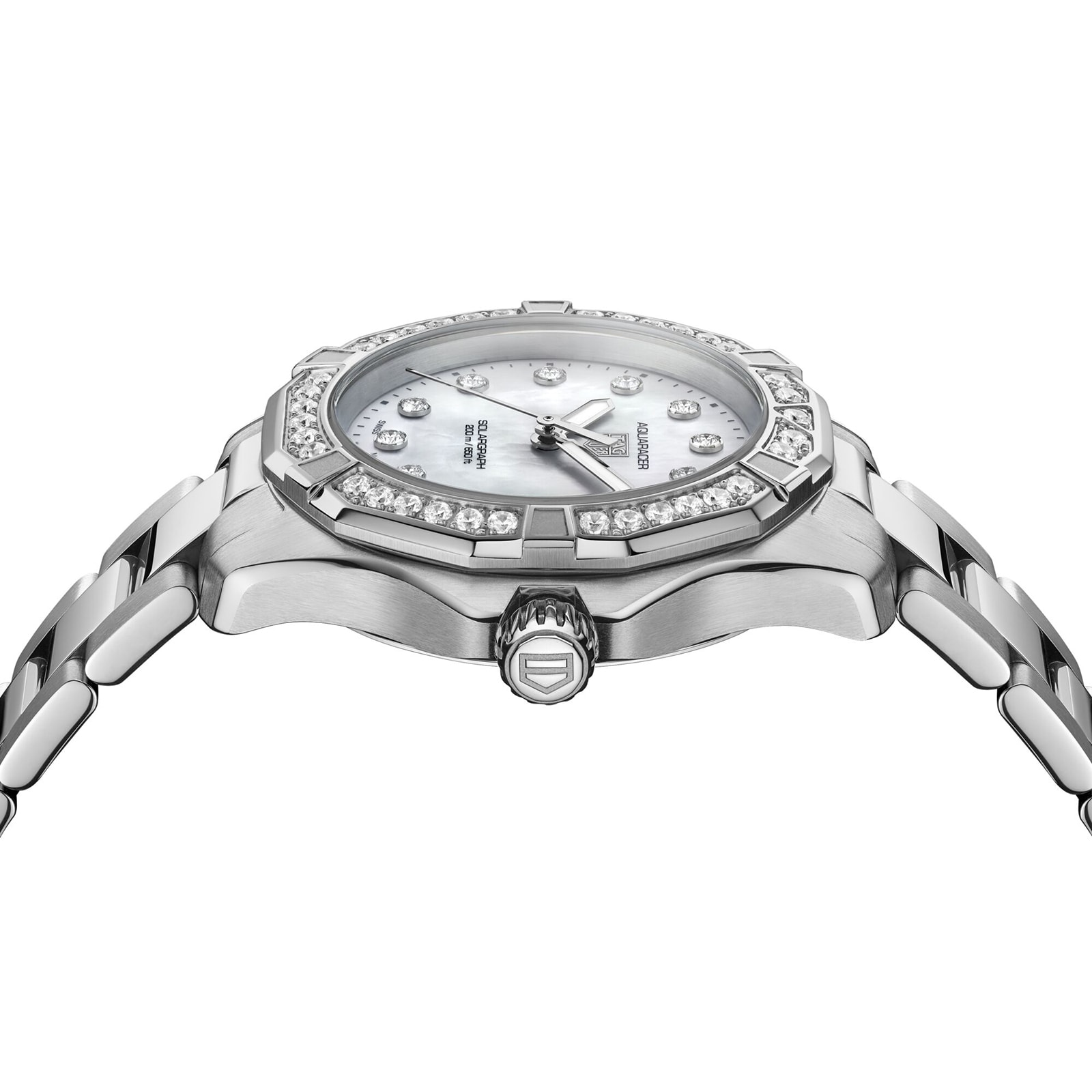 TAG Heuer Aquaracer Professional 200 Solargraph 34mm Ladies Watch Mother Of Pearl Diamonds TAG Heuer Aquaracer Professional 200 Solargraph 34mm Ladies Watch Mother Of Pearl Diamonds