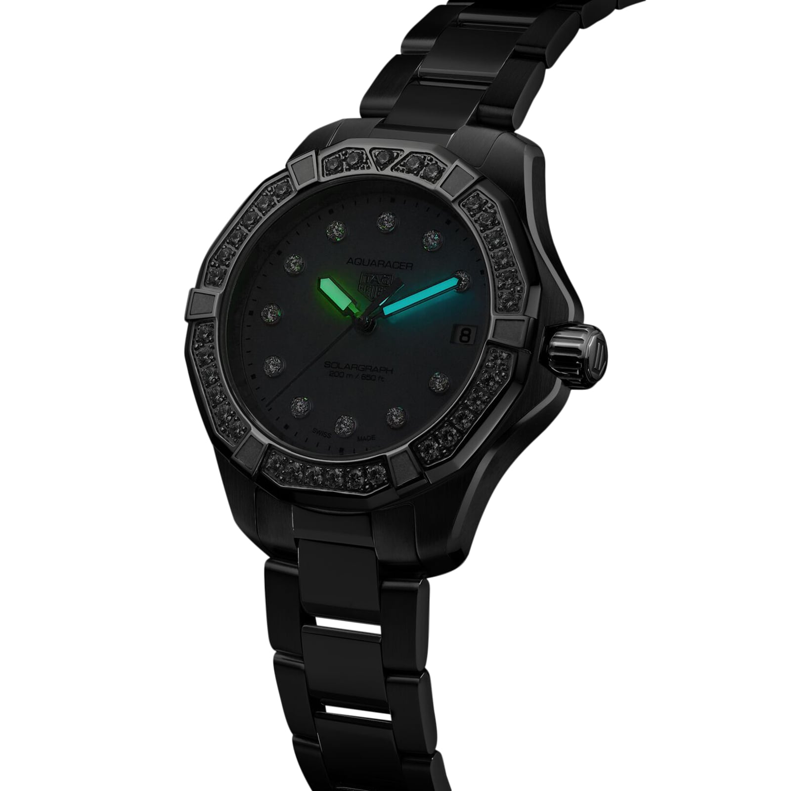 TAG Heuer Aquaracer Professional 200 Solargraph 34mm Ladies Watch Mother Of Pearl Diamonds TAG Heuer Aquaracer Professional 200 Solargraph 34mm Ladies Watch Mother Of Pearl Diamonds
