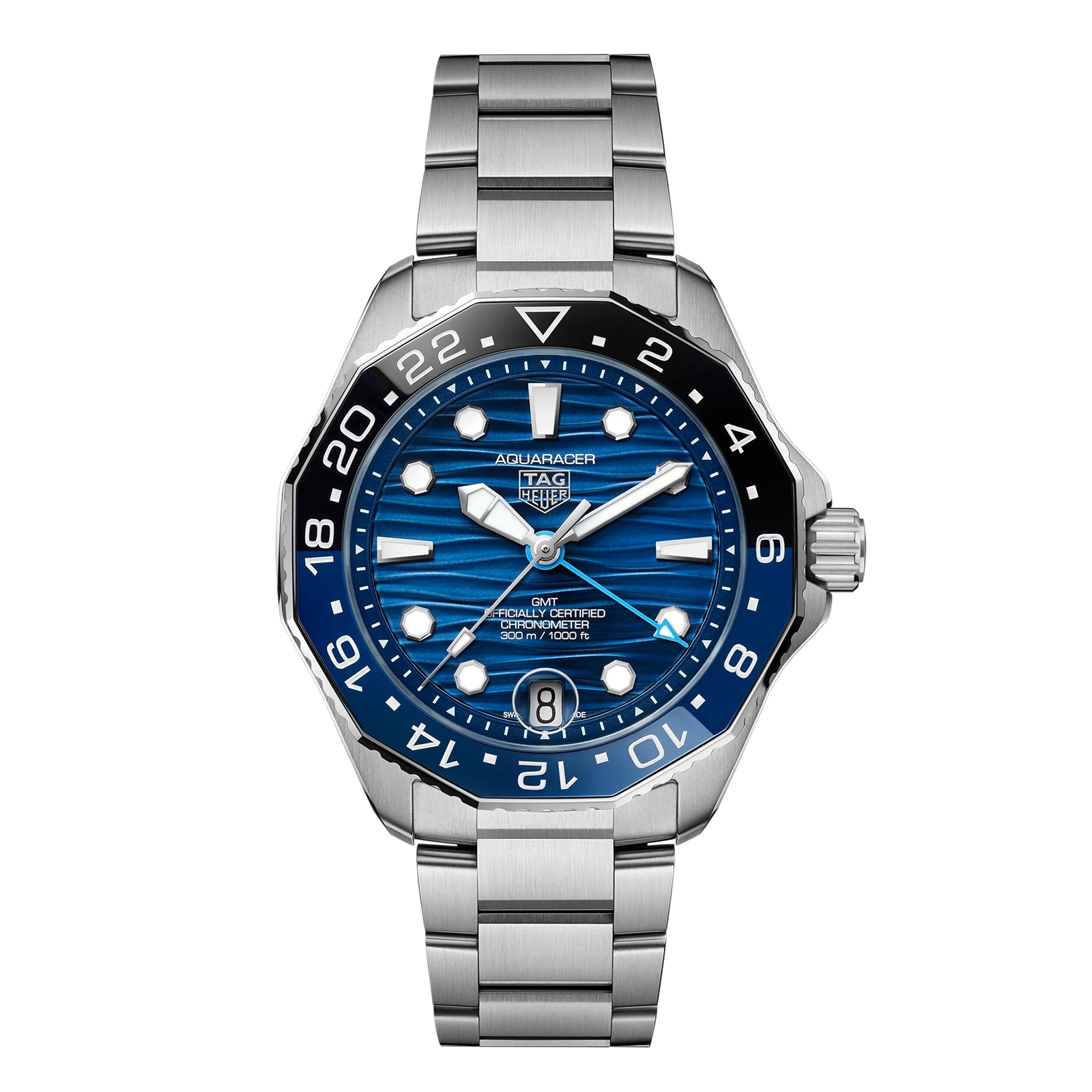 TAG Heuer Aquaracer Professional 300 GMT 42mm Mens Watch Blue