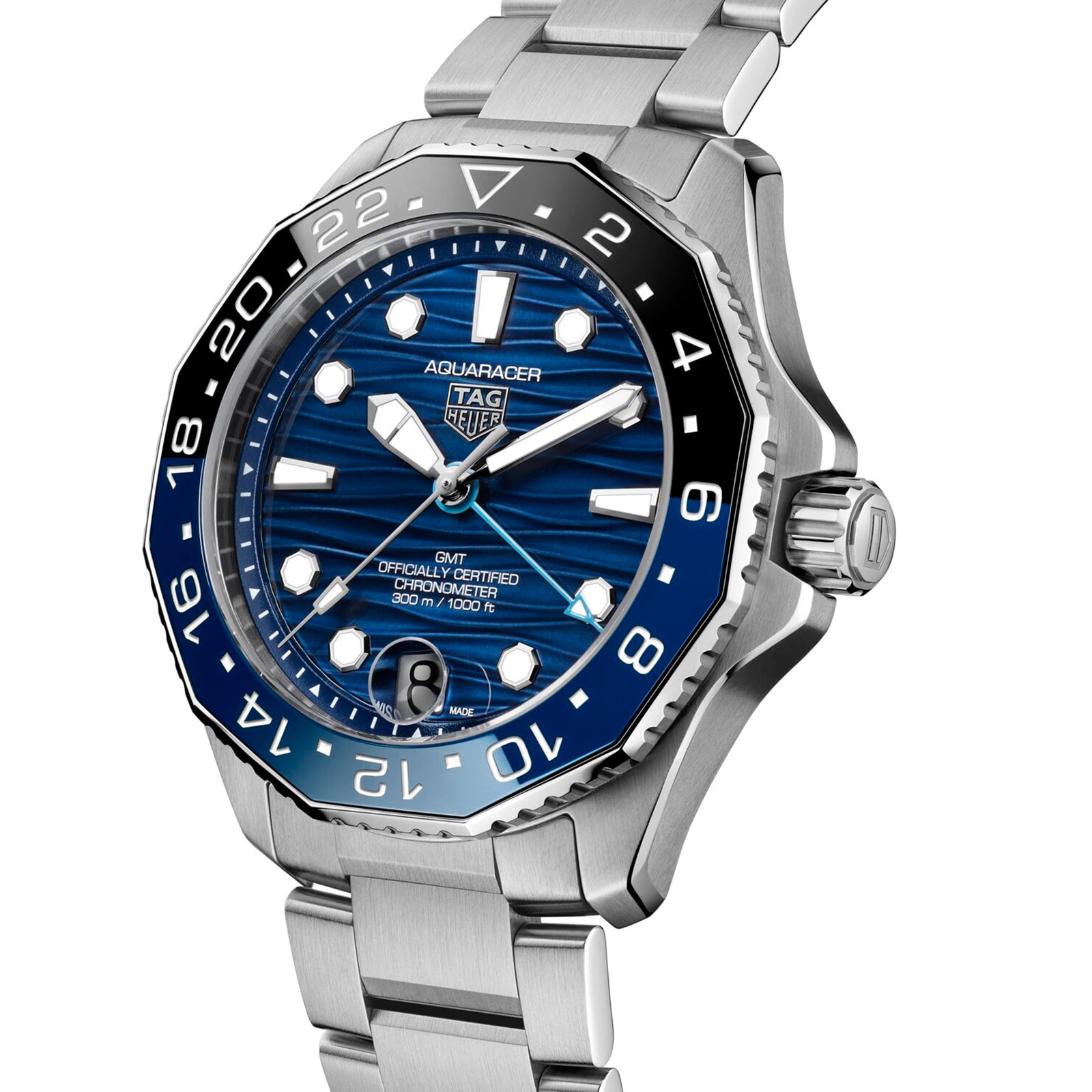 TAG Heuer Aquaracer Professional 300 GMT 42mm Mens Watch Blue