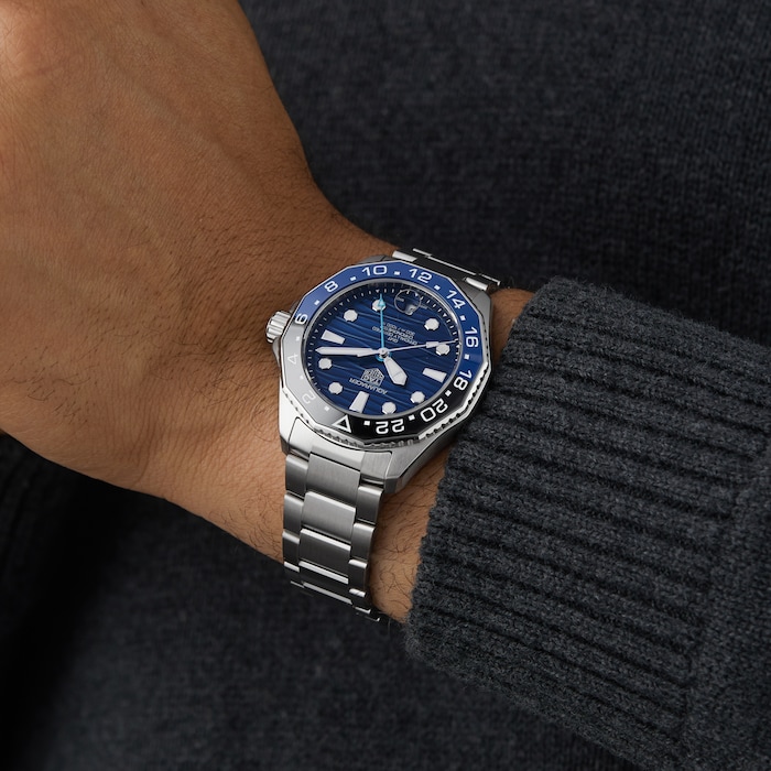 TAG Heuer Aquaracer Professional 300 GMT 42mm Mens Watch Blue