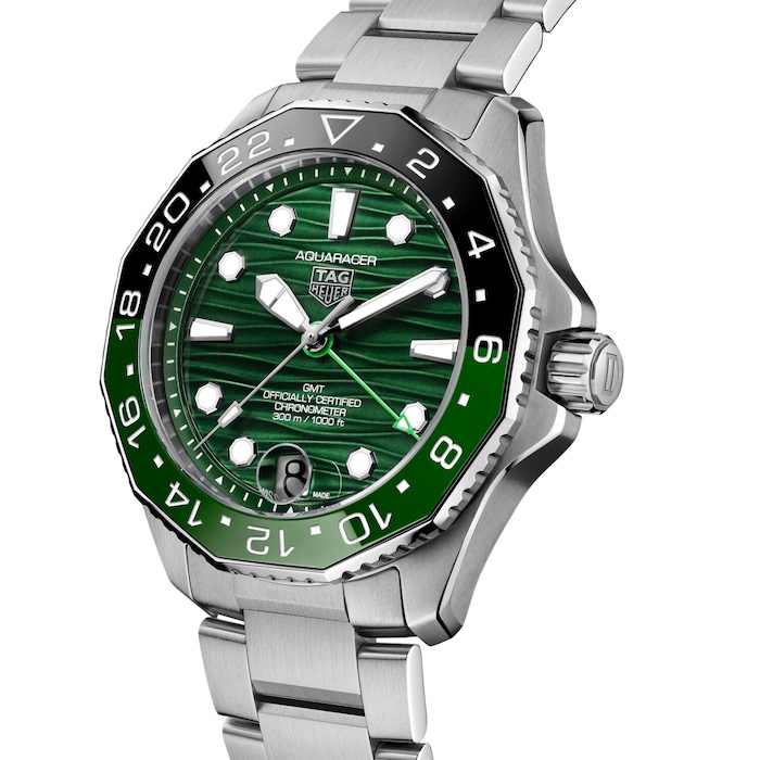 TAG Heuer Aquaracer Professional 300 GMT 42mm Mens Watch Green