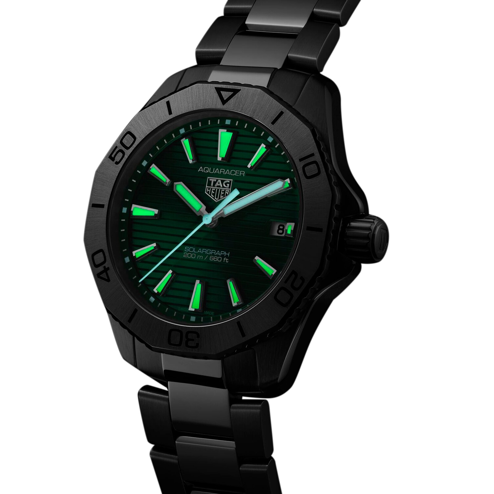 TAG Heuer Aquaracer Professional 200 Solargraph 40mm Mens Watch Green TAG Heuer Aquaracer Professional 200 Solargraph 40mm Mens Watch Green