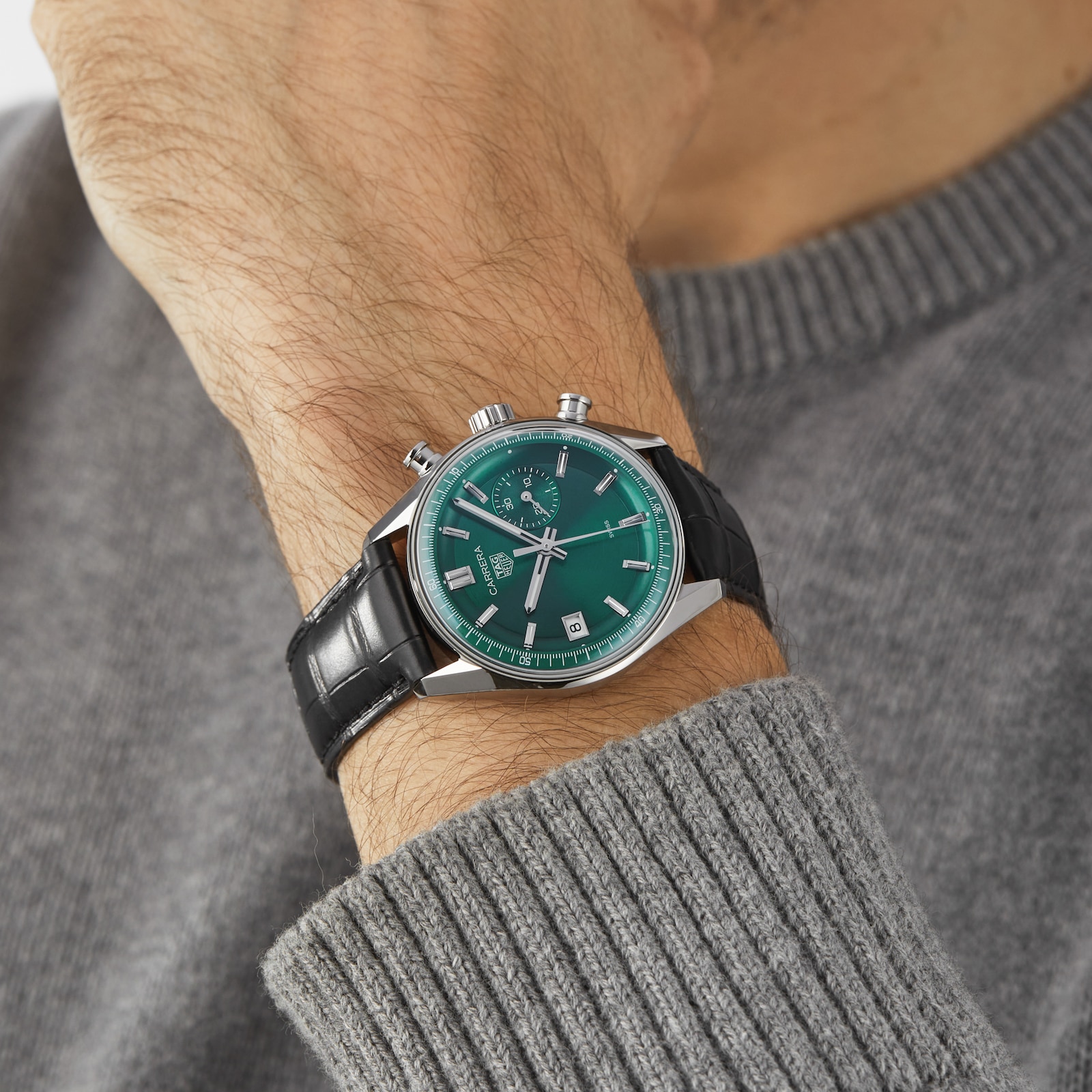 TAG Heuer Carrera Chronograph 39mm Mens Watch Green
