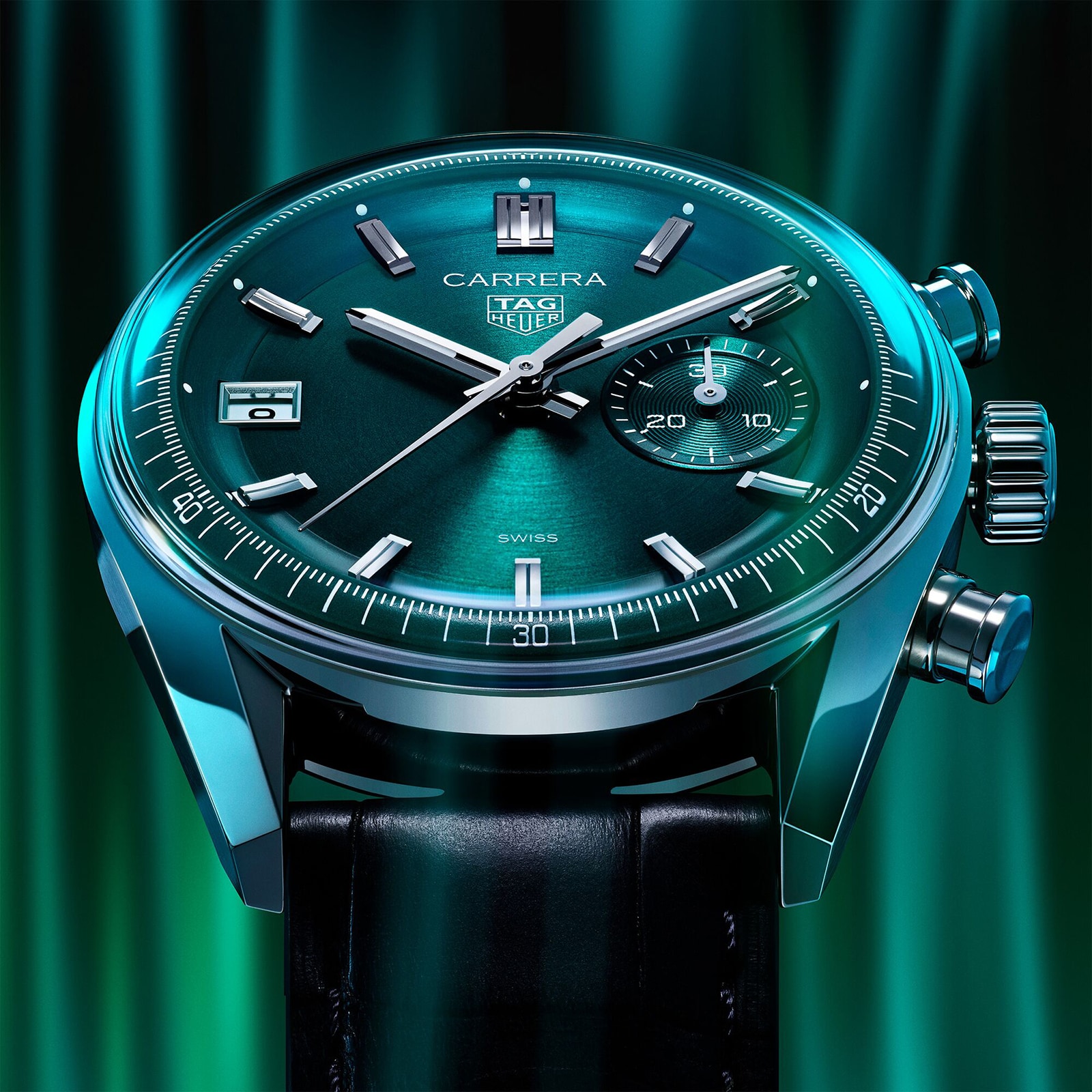 TAG Heuer Carrera Chronograph 39mm Mens Watch Green
