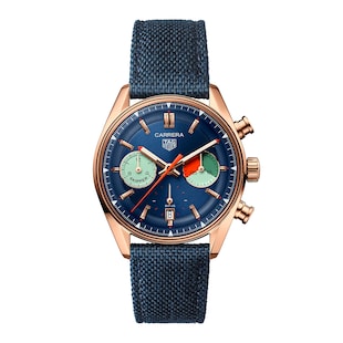 TAG Heuer Carrera Skipper Chronograph 39mm Mens Watch Blue