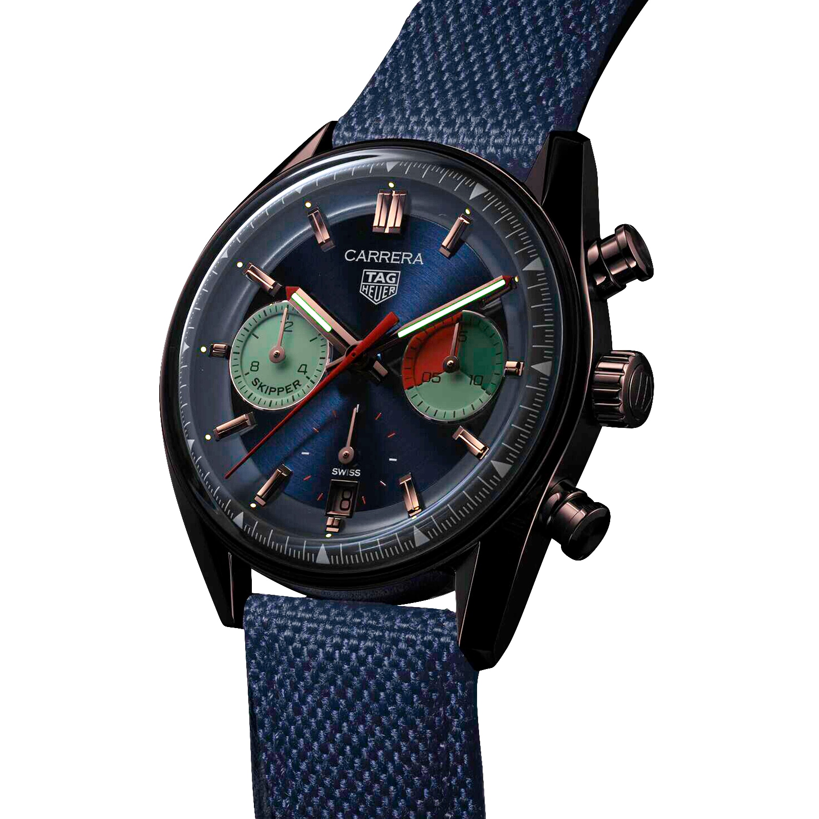 TAG Heuer Carrera Skipper Chronograph 39mm Mens Watch Blue