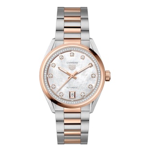 TAG Heuer Carrera Date 36mm Ladies Watch Mother Of Pearl Diamond