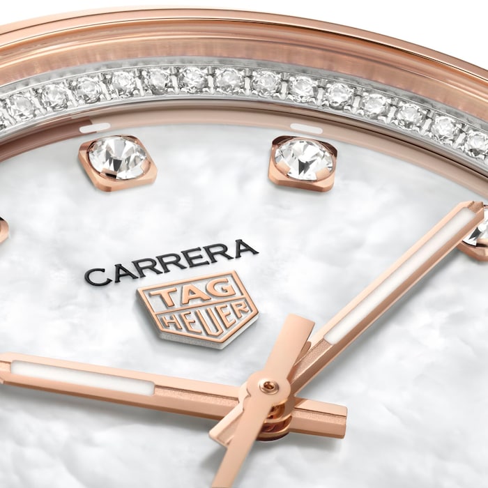 TAG Heuer Carrera Date 36mm Ladies Watch Mother Of Pearl Diamond