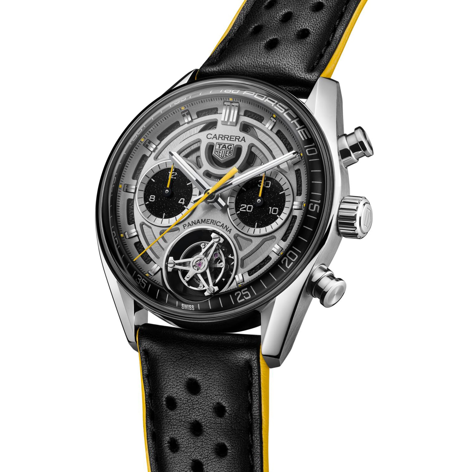 TAG Heuer Carrera Chronograph Tourbillon X Porsche Panamericana Skeleton Limited Edition 42mm Mens Watch