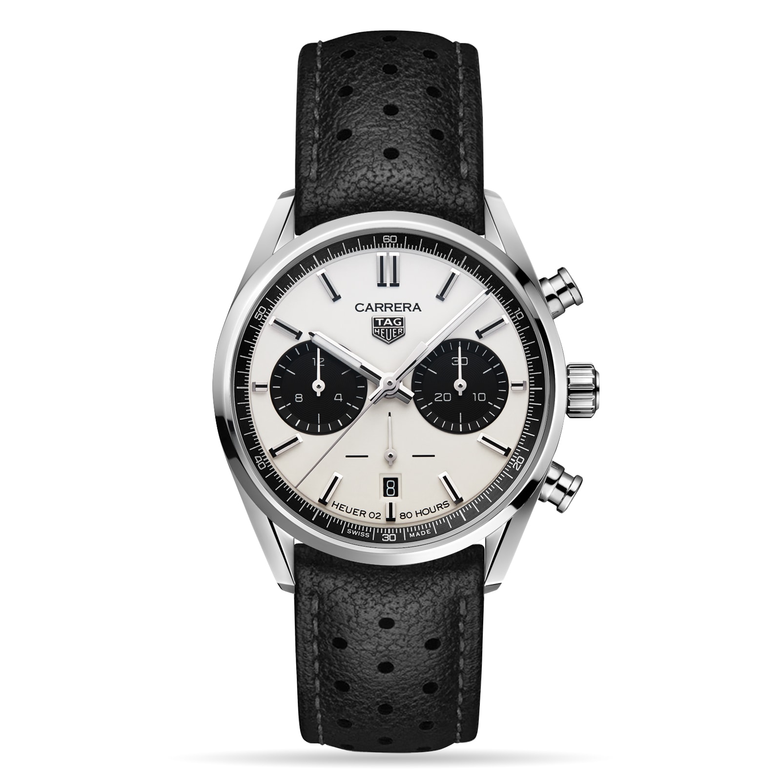 TAG Heuer Carrera 42mm Mens Watch Leather Watches Of Switzerland Exclusive   | Mappin and Webb