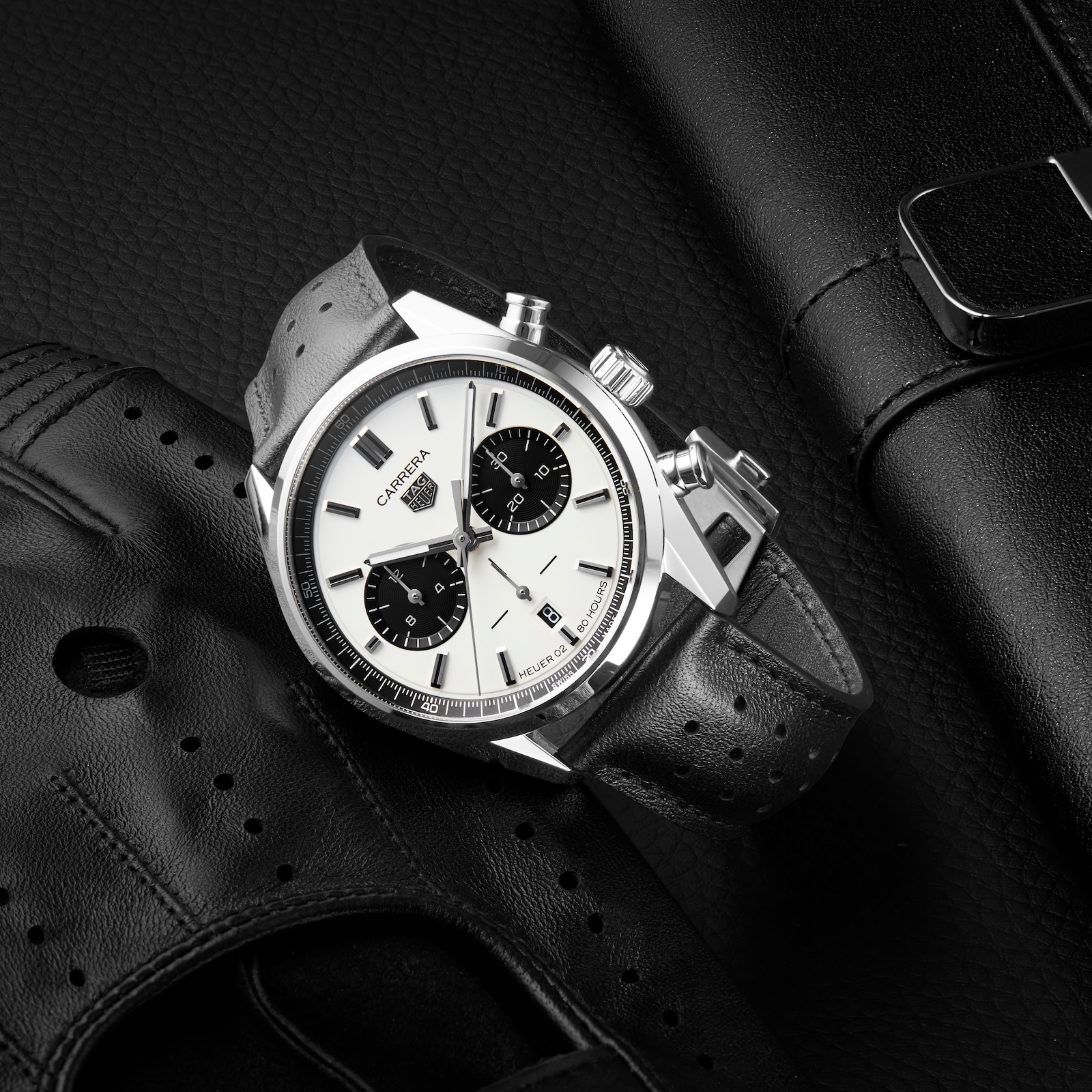 TAG Heuer Carrera 42mm Mens Watch Leather Watches Of Switzerland Exclusive