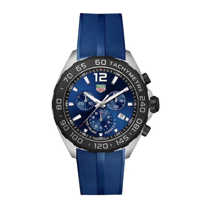TAG Heuer Formula 1 Chronograph 43mm Mens Watch Blue Rubber