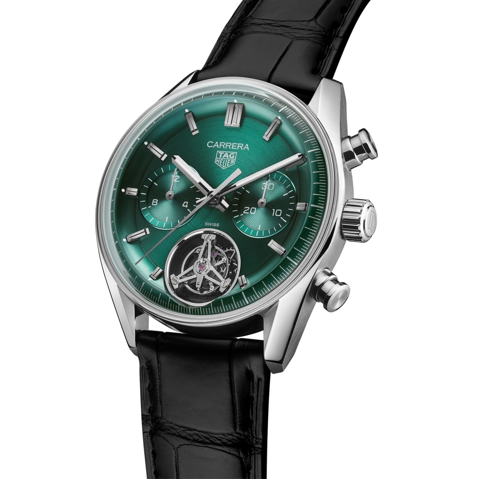 Carrera Chronograph Tourbillon 42mm Mens Watch Green