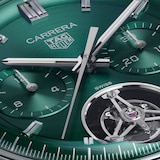 TAG Heuer Carrera Chronograph Tourbillon 42mm Mens Watch Green