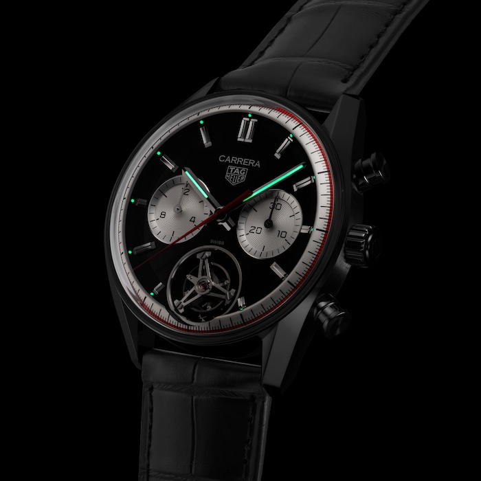 TAG Heuer Carrera Tourbillon 42mm Centenary Mens Watch Black The Watches Of Switzerland Group Exclusive