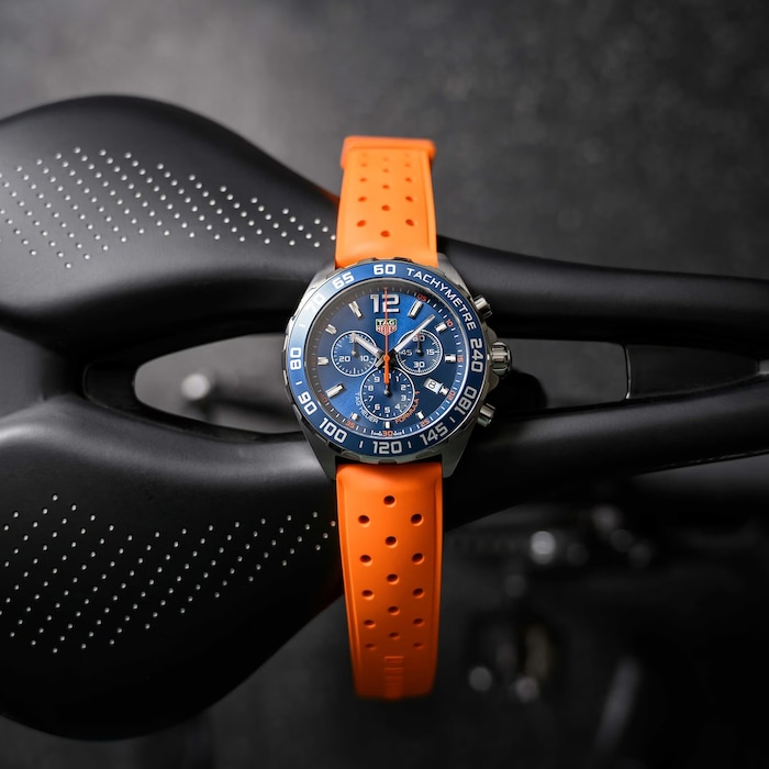 TAG Heuer Formula 1 Chronograph 43mm Mens Watch Orange Rubber Strap