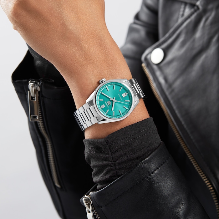 TAG Heuer Carrera Date 36mm Unisex Watch Turquoise