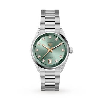 TAG Heuer Carrera Date 36mm Ladies Watch Green Diamond Dot TAG Heuer Carrera Date 36mm Ladies Watch Green Diamond Dot