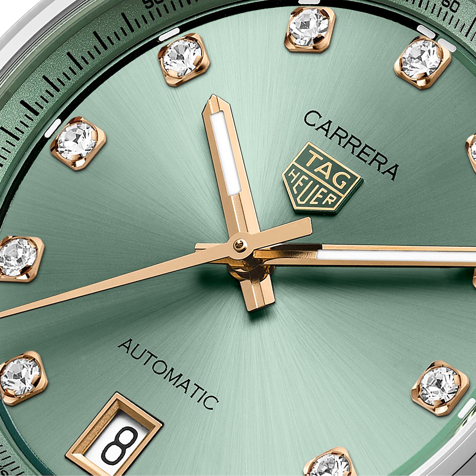 TAG Heuer Carrera Date 36mm Ladies Watch Green Diamond Dot