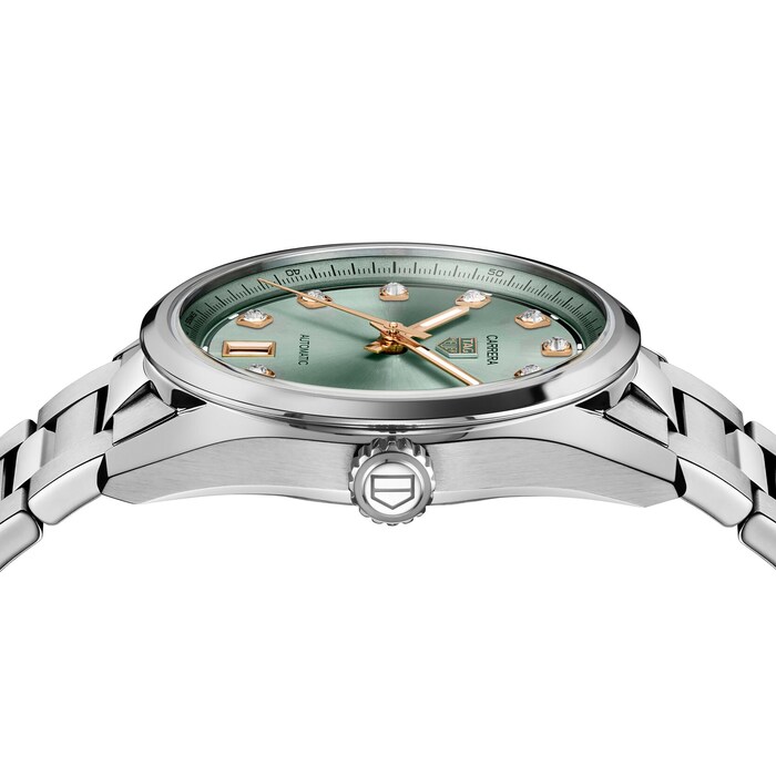 TAG Heuer Carrera Date 36mm Ladies Watch Green Diamond Dot