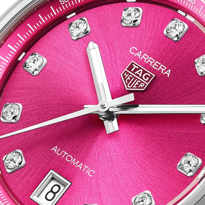 TAG Heuer Carrera Date 36mm Ladies Watch Pink Diamond Dot