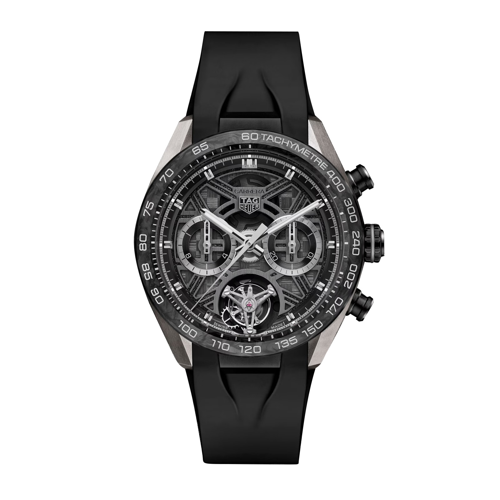 TAG Heuer Carerra Chronograph Tourbillon Extreme Sport 44mm Mens Watch Black