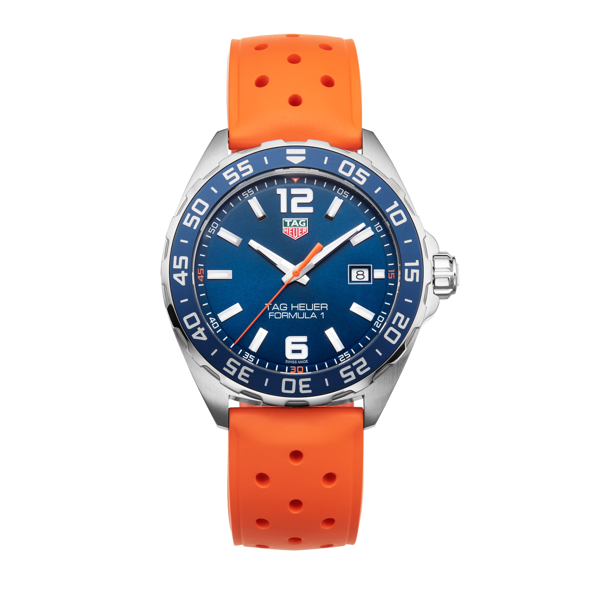 TAG Heuer Formula 1 43mm Mens Watch Orange Rubber Strap TAG Heuer Formula 1 43mm Mens Watch Orange Rubber Strap