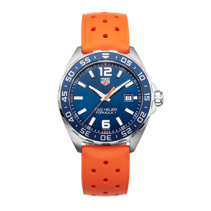 TAG Heuer Formula 1 43mm Mens Watch Orange Rubber Strap