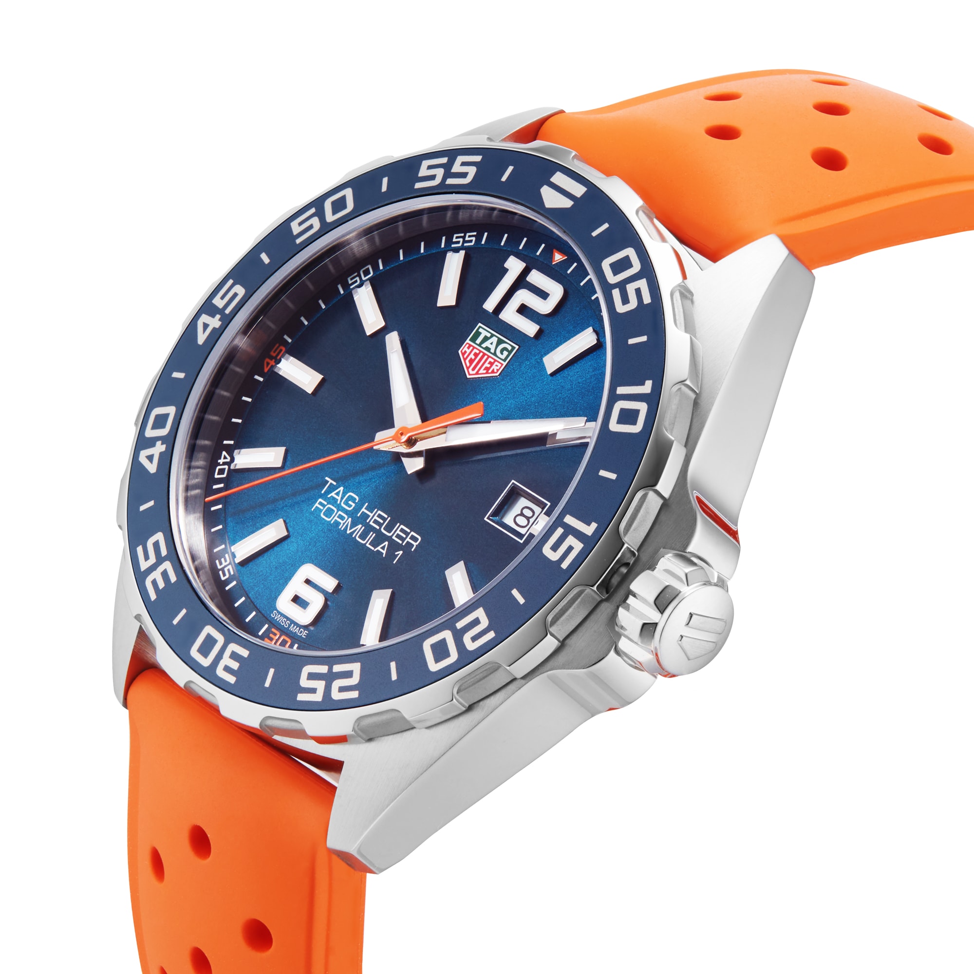 TAG Heuer Formula 1 43mm Mens Watch Orange Rubber Strap TAG Heuer Formula 1 43mm Mens Watch Orange Rubber Strap