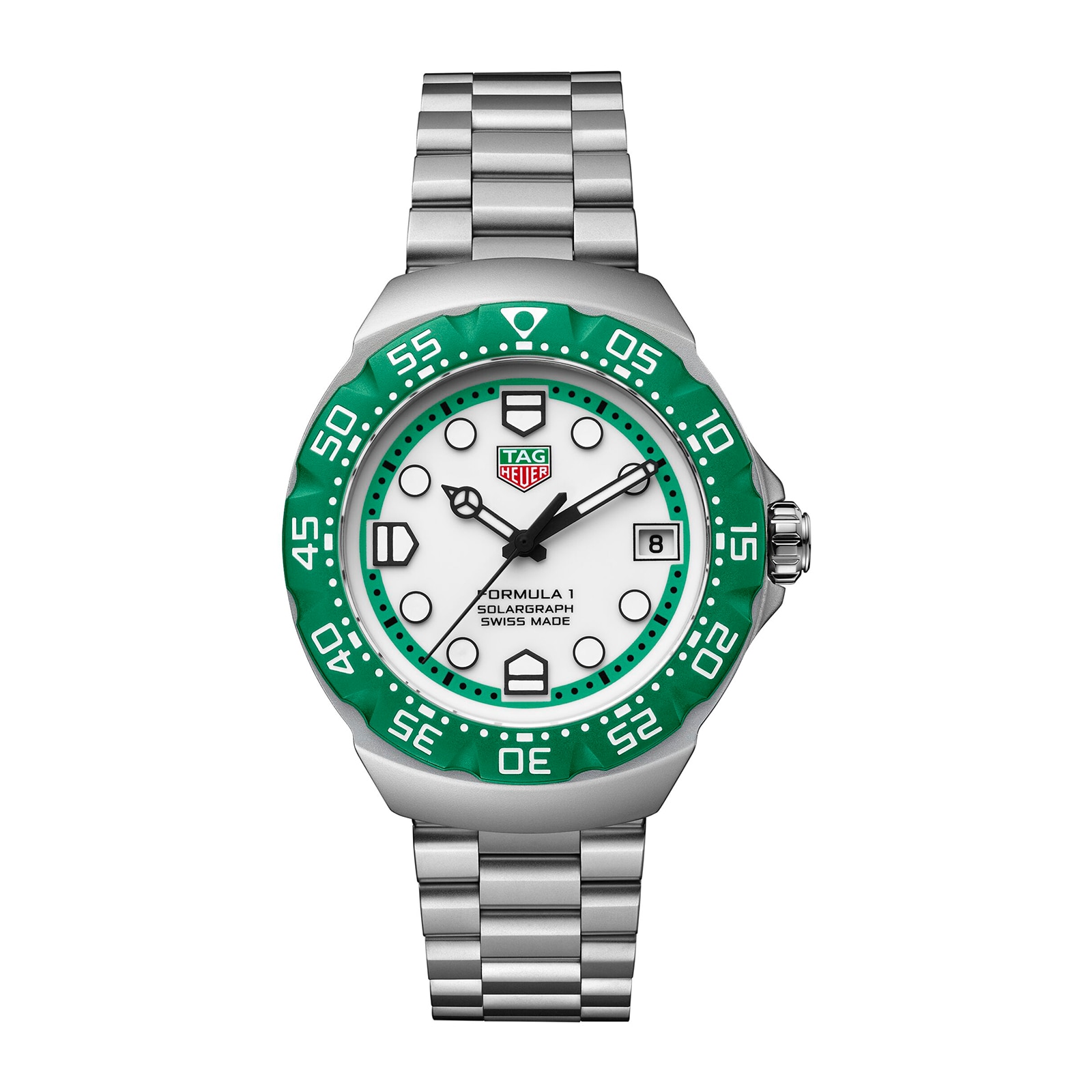 TAG Heuer Formula 1 Solargraph Limited Edition 38mm Mens Watch Green TAG Heuer Formula 1 Solargraph Limited Edition 38mm Mens Watch Green