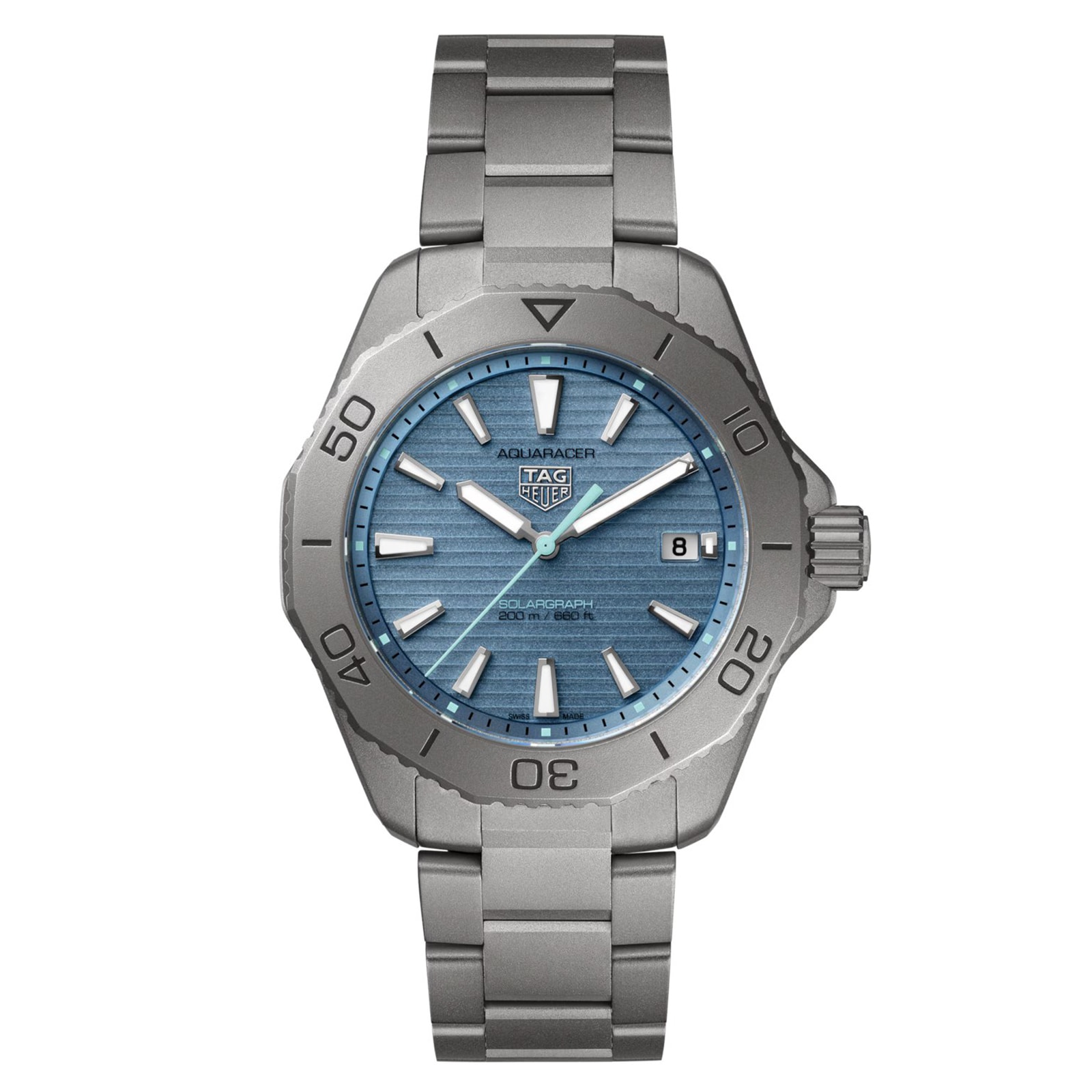 TAG Heuer Aquaracer Professional 200 Solargraph Titanium 40mm Mens Watch Blue TAG Heuer Aquaracer Professional 200 Solargraph Titanium 40mm Mens Watch Blue