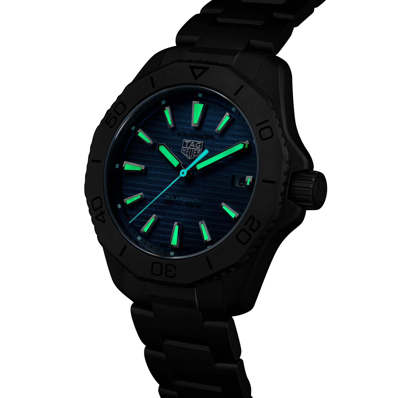 TAG Heuer Aquaracer Professional 200 Solargraph Titanium 40mm Mens Watch Blue TAG Heuer Aquaracer Professional 200 Solargraph Titanium 40mm Mens Watch Blue