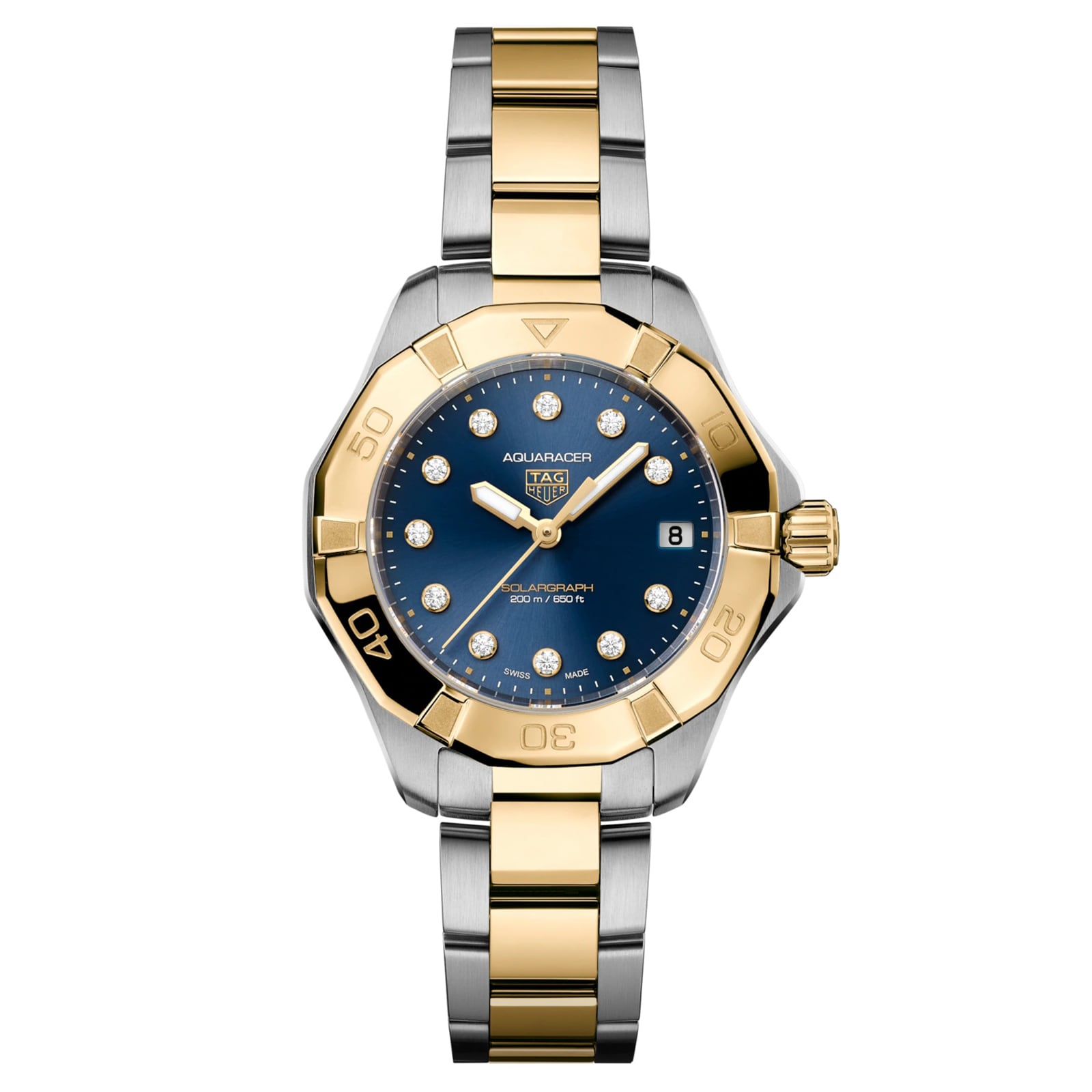 TAG Heuer Aquaracer Professional 200 Solargraph 34mm Ladies Watch Blue