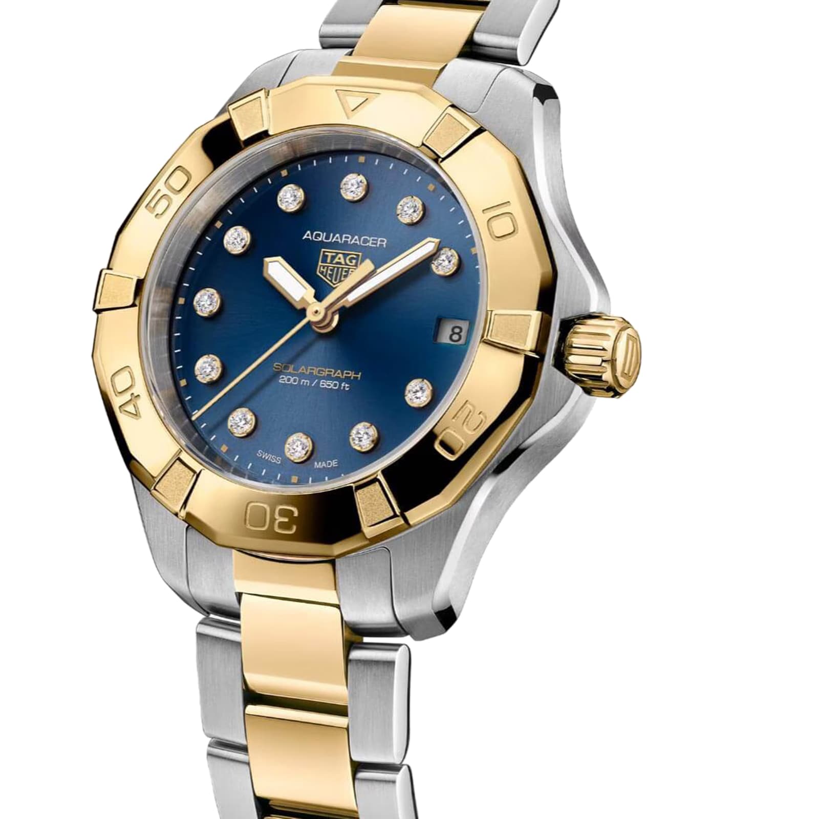 TAG Heuer Aquaracer Professional 200 Solargraph 34mm Ladies Watch Blue