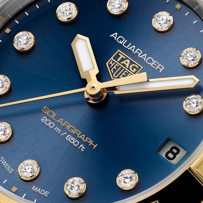 TAG Heuer Aquaracer Professional 200 Solargraph 34mm Ladies Watch Blue