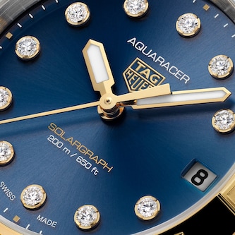 TAG Heuer Aquaracer Professional 200 Solargraph 34mm Ladies Watch Blue