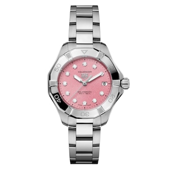 TAG Heuer Aquaracer Professional 200 Solargraph 34mm Ladies Watch Pink TAG Heuer Aquaracer Professional 200 Solargraph 34mm Ladies Watch Pink