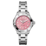 TAG Heuer Aquaracer Professional 200 Solargraph 34mm Ladies Watch Pink