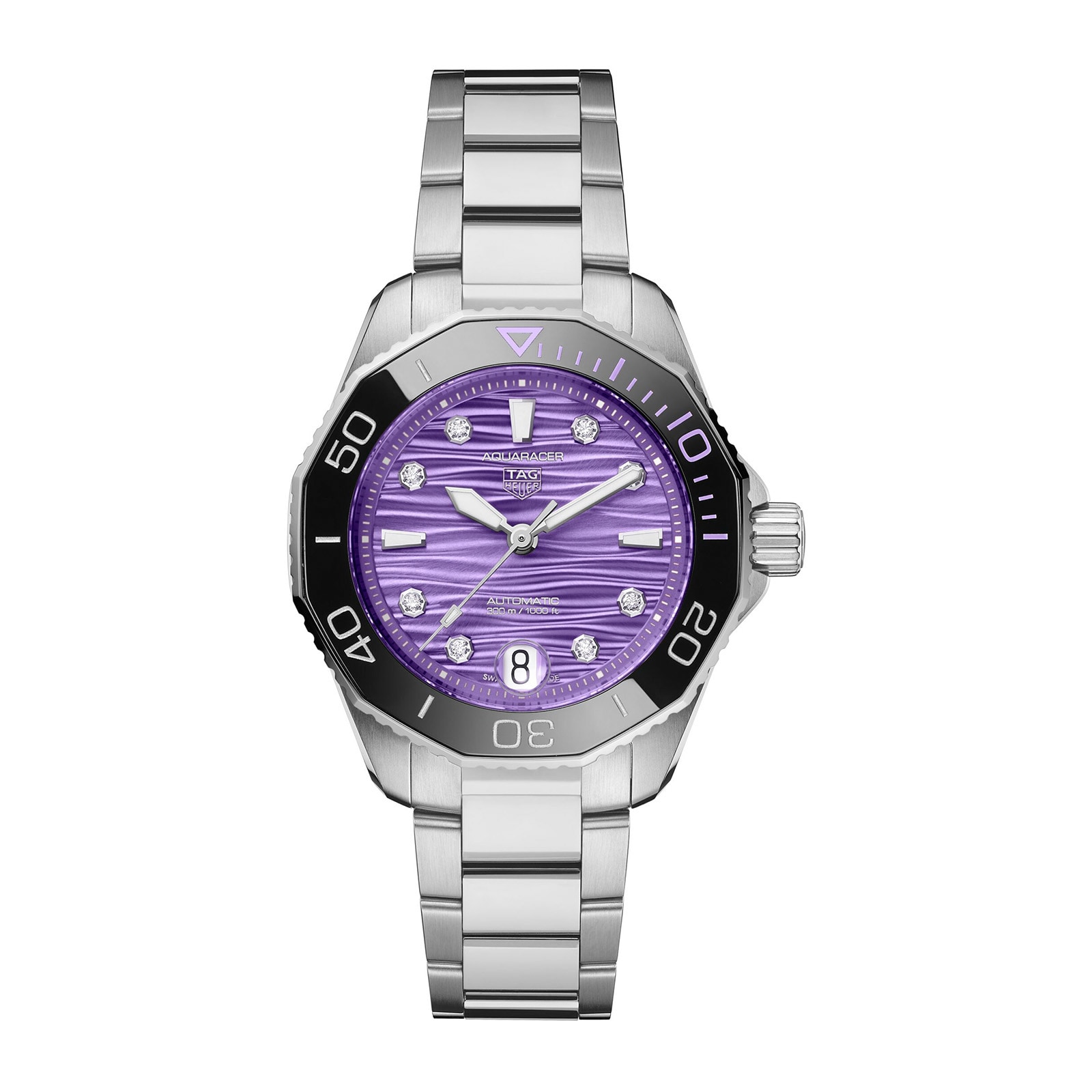 TAG Heuer Aquaracer Professional 300 36mm Ladies Watch Purple
