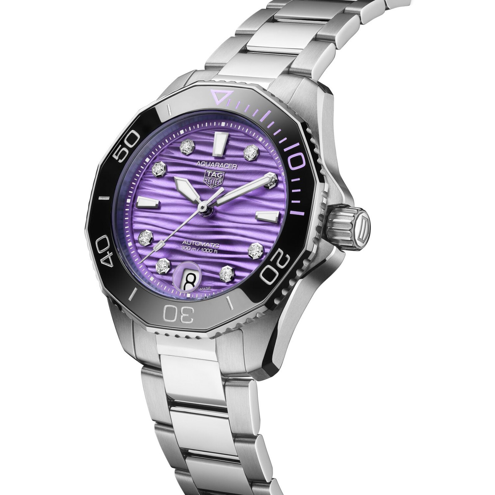 TAG Heuer Aquaracer Professional 300 36mm Ladies Watch Purple