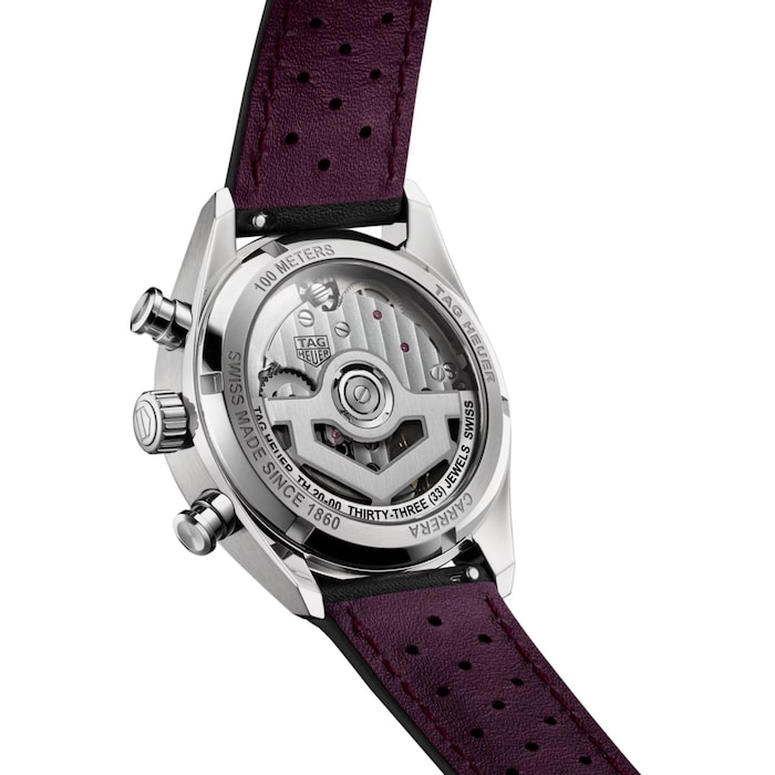 TAG Heuer Carrera Glassbox 39mm Mens Watch Purple