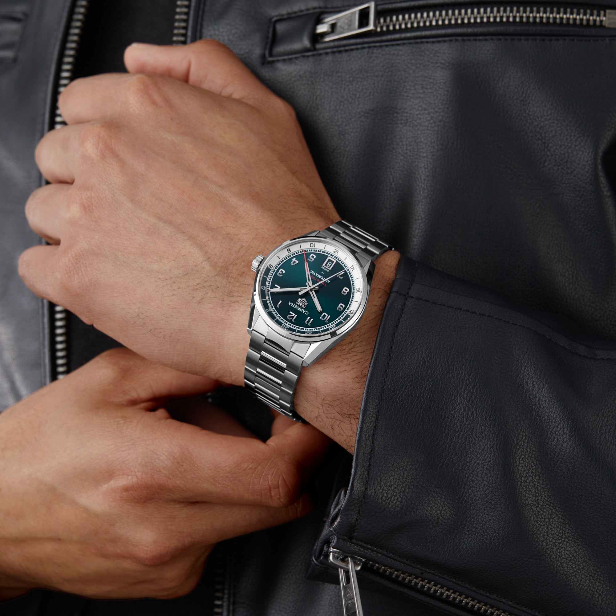 TAG Heuer Carrera Date 41mm Mens Watch Green TAG Heuer Carrera Date 41mm Mens Watch Green