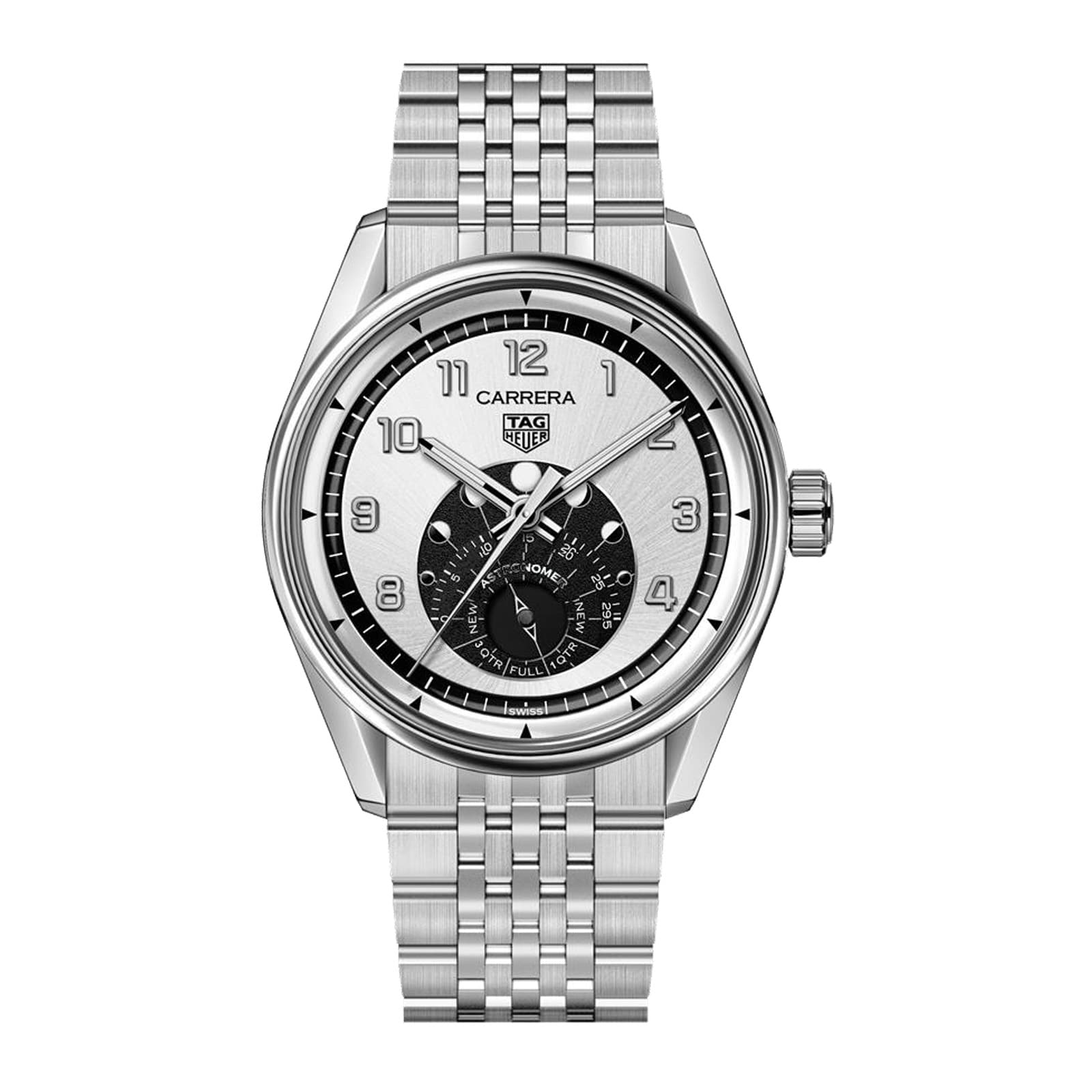 TAG Heuer Carrera Astronomer 39mm Mens Watch Silver TAG Heuer Carrera Astronomer 39mm Mens Watch Silver
